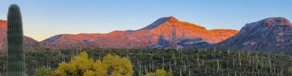 Desert foothills near Cave Creek, Arizona, where washes and open desert meet residential development